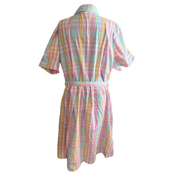 Anthony Richard pastel plaid front tie dress - Picture 5 of 9